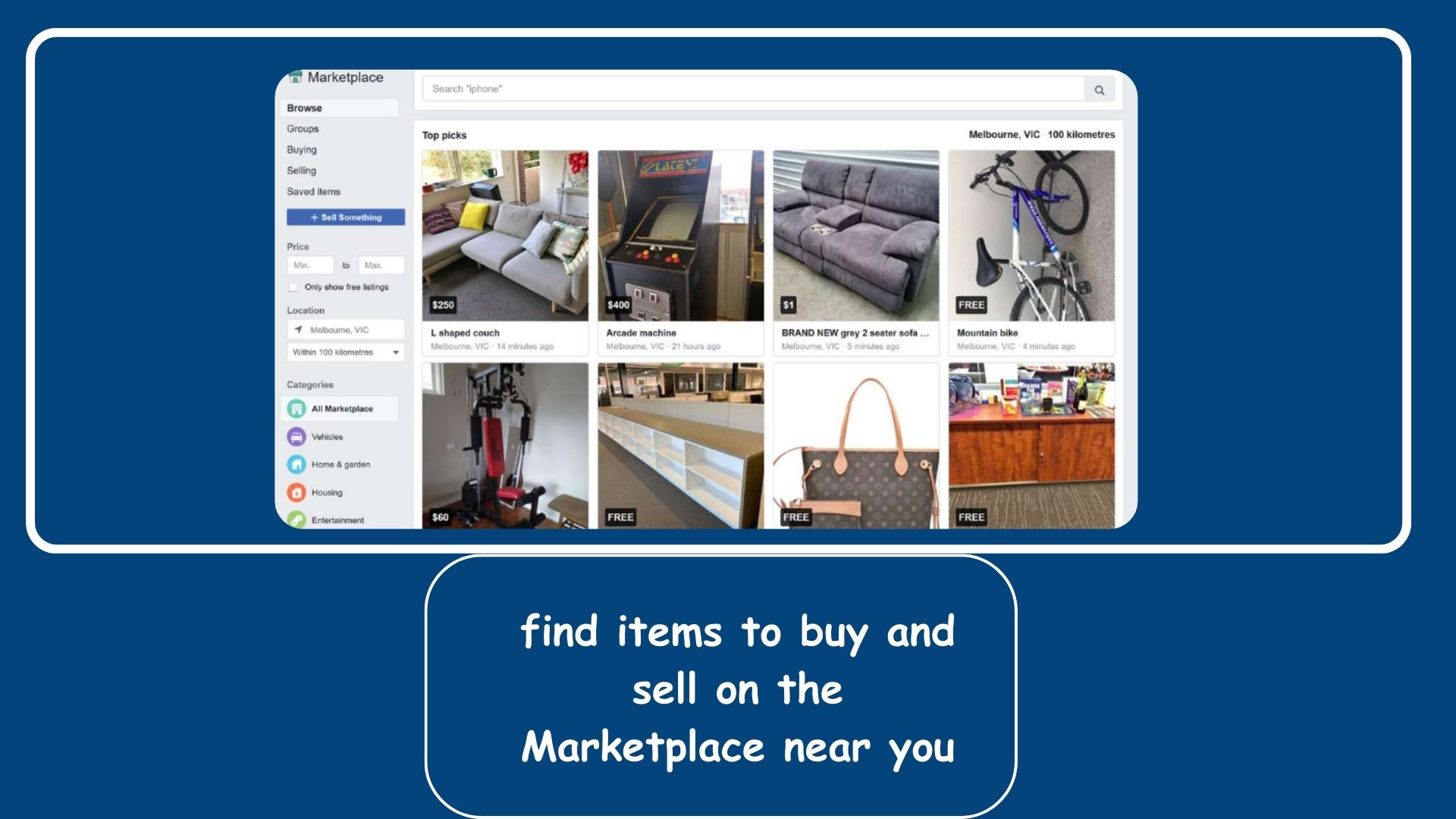 How to find items to buy and sell on the Marketplace near you